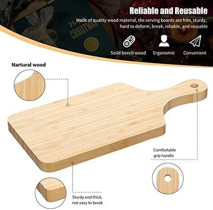Zubebe 10Pcs Bamboo Cutting Board Bulk with Handle 11x5" Charcuterie