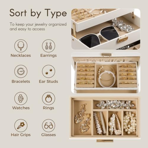 Jewelry Organizer Box, Large Jewelry Boxes for Women Girls