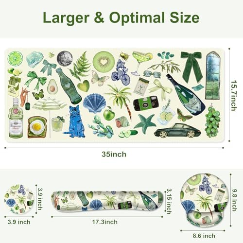 Mouse Pad, 4 in1 Large Desk Mat, Desk Pad Matt for Desktop, Anti-Slip