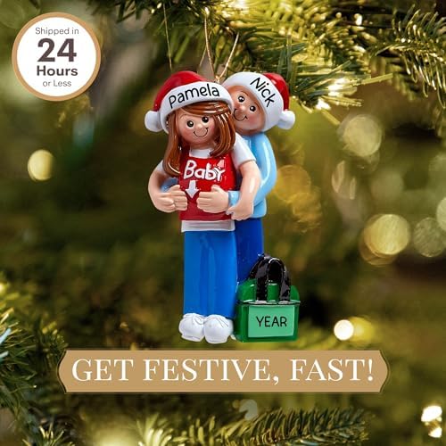 Personalized Baby Bump Ornament 2026 for Expecting Couples, Pregnancy