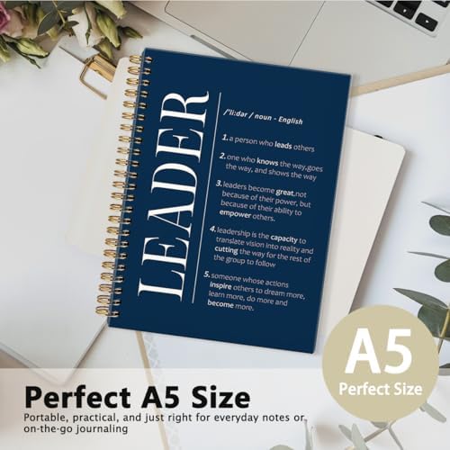 FLVGE Leadership Gift Navy Blue Notebook for Work, Employee