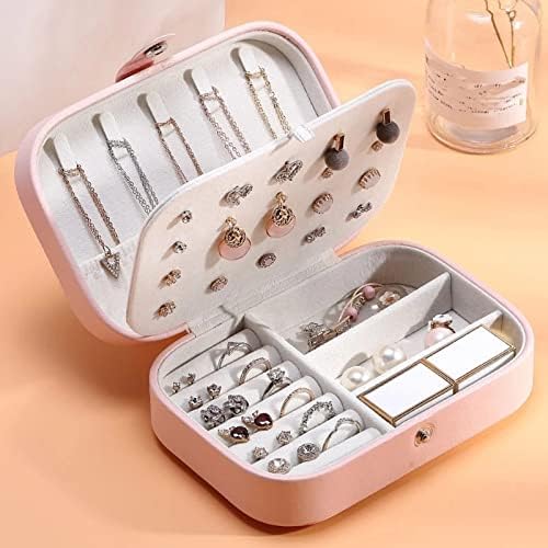 ASLIDECOR Travel Jewelry Case Leather,Small Jewelry Box Gift for