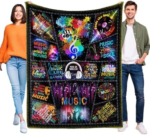 Music Gifts for Men Women,Music Blanket Gifts For Musical Lovers