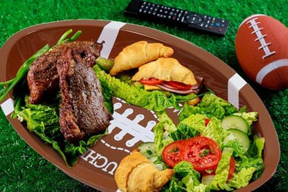 GiftExpress 10PC Plastic Football Serving Trays, Game Day Football