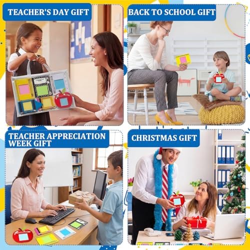 18 Pcs/6 Set Teacher Gifts Wooden Note Holders with Sticky Notes and