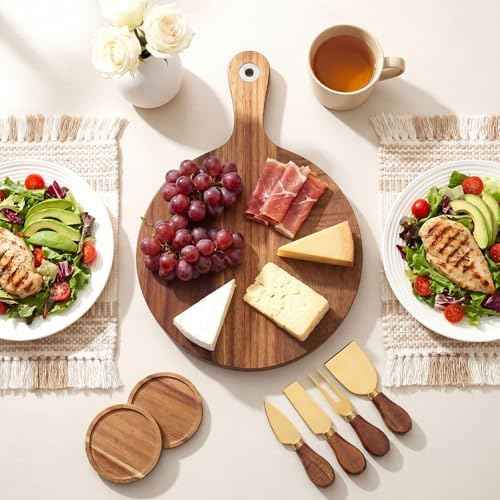 Didaey 3-in-1 Acacia Wood Cheese Board Gift Set