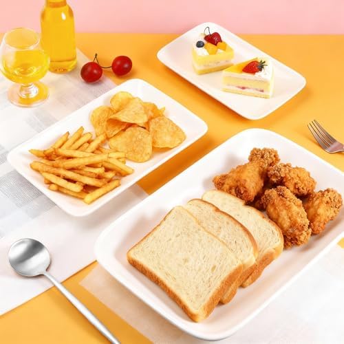 3 Pack Serving Platter Set, Rectangular, White, 8 9.6 13 Inch