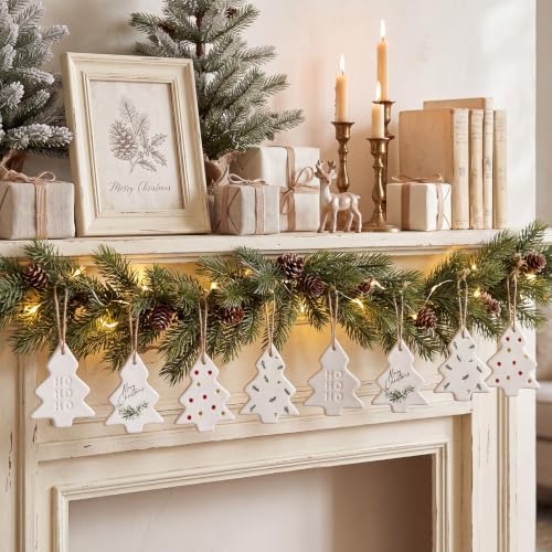 Remerry 8 Pcs Ceramic Christmas Tree Ornaments Bulk Novelty Gifts 3 x
