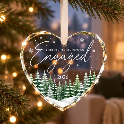 Engagement Ornament 2026 Our First Christmas Engaged Gifts for Couples