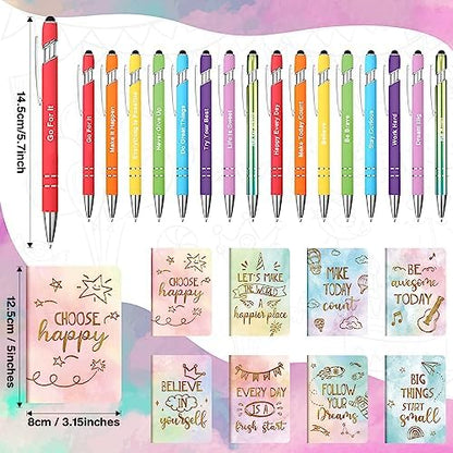 Funrous 32 Pcs Mini Notebooks with Pens Adults Party Favors,Watercolor