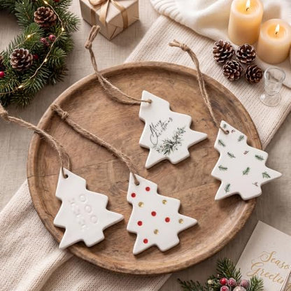 Remerry 8 Pcs Ceramic Christmas Tree Ornaments Bulk Novelty Gifts 3 x