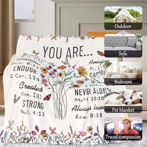 Christian Birthday Gifts for Women Faith, Christian Throw Blanket for