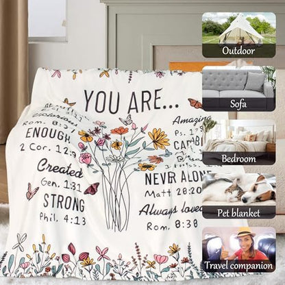 Christian Birthday Gifts for Women Faith, Christian Throw Blanket for
