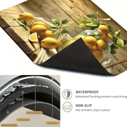 2D Flat Rustic Lemon Kitchen Stove Top Cover Protector Strong Kitchen
