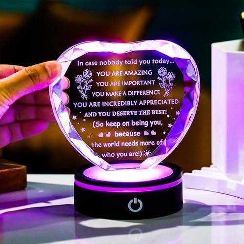 YWHL Thank You Gifts for Women Men with Led Base, Inspirational Gift