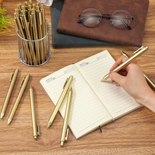 Dispowreath 50 Pcs Thank You Pen Bulk Cute Server Pens, Golden