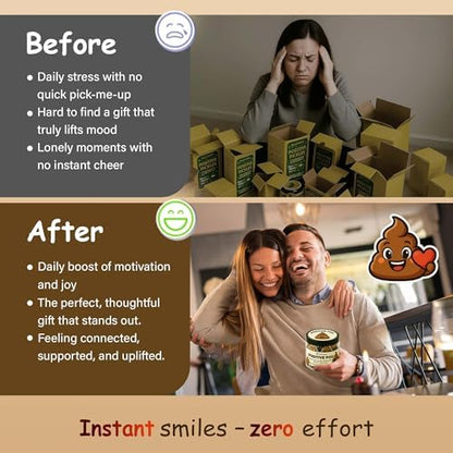 Positive Poo Jar, 60 Funny Affirmation Cards, Gag Gift for Women