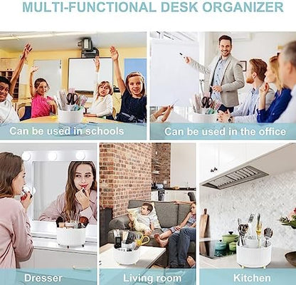 Cayxenful Pencil Holder For Desk,5 Slots 360°Degree Rotating Desk