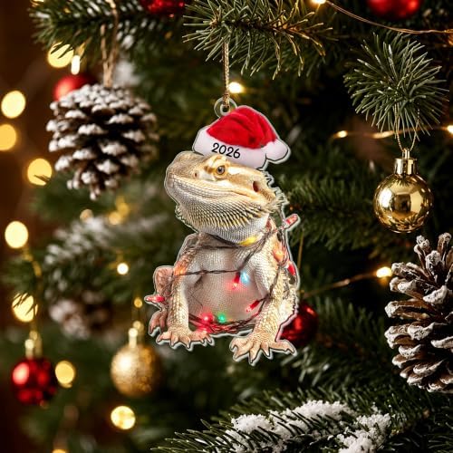 Bearded Dragon Christmas Ornament 2026, Pet Reptile Animal 3.75"