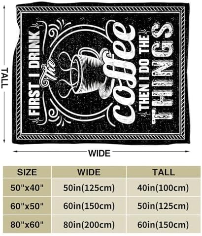 Coffee Blanket, Coffee Cafe Throw Blanket Gifts 50"X40"