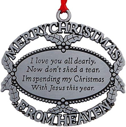 ® Pewter Finish Keepsake Memorial Ornament with Poem in Gift Box