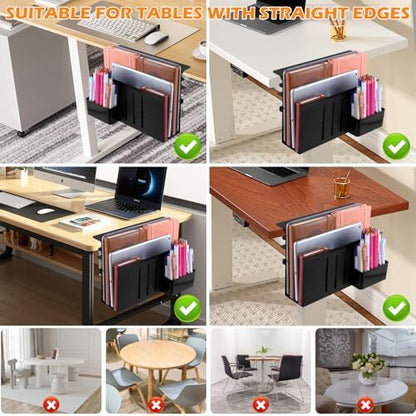 Desk Side Storage, 2 Tier Steel Hanging Organizer, No Drill Side Desk