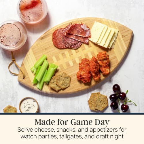 Totally Bamboo Football Shaped Cutting Board and Charcuterie Board