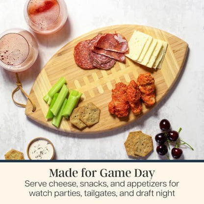 Totally Bamboo Football Shaped Cutting Board and Charcuterie Board