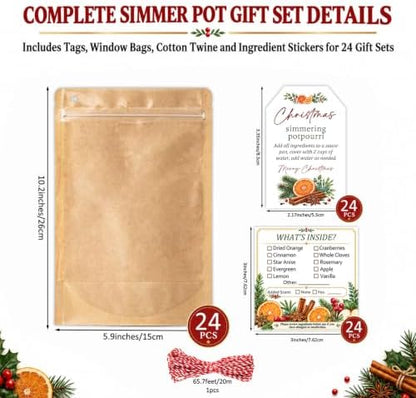 Christmas Simmer Pot Bags with Instruction Tags