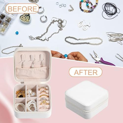 Kifmurase 10Pcs Travel Jewelry Case, Bridesmaid Gifts Box, Small PU