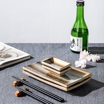UNICASA Ceramic Sushi Plate Set for 2 people,Japanese Dinnerware Gift
