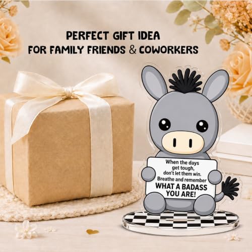 Positive Donkey Office Desk Decor, Cute Photo Holder Motivational