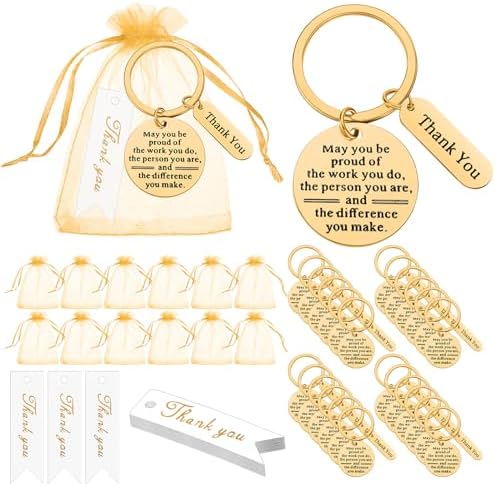 Yinkin 72 Pcs Employee Appreciation Gifts Bulk Thank You Keychains