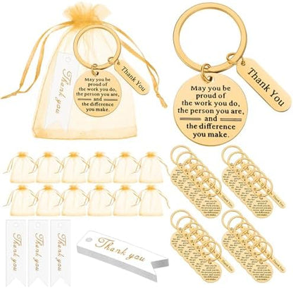 Yinkin 72 Pcs Employee Appreciation Gifts Bulk Thank You Keychains