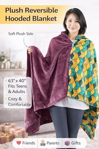 Hooded Wearable Blanket Hoodie Cosplay Cloak Shawl Wrap Nap