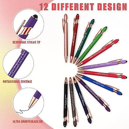 48 Pcs Thank You Gifts Bulk Motivational Pens Inspirational Notepads