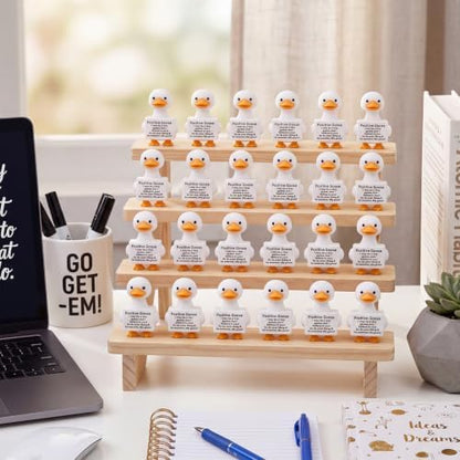 Gejoy 25 Pcs Mini Rubber Goose Toys Positive Mini Silly Gooses Figures