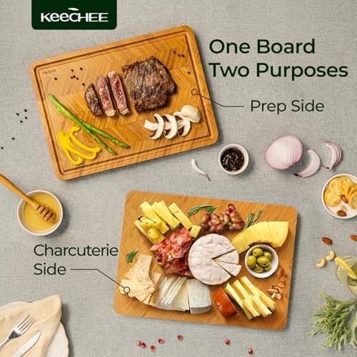 Keechee Atelier Collection Bamboo Cutting Board, Reversible Wood