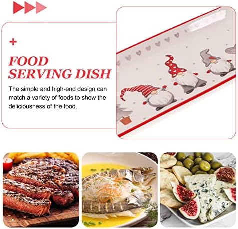 DOITOOL Ceramic Christmas Serving Trays with Christmas Gnome Design