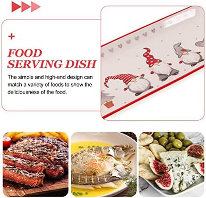 DOITOOL Ceramic Christmas Serving Trays with Christmas Gnome Design