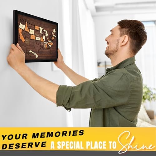 flinelife USA Travel Map, 13x11, Wooden USA Map Puzzle, Perfect For
