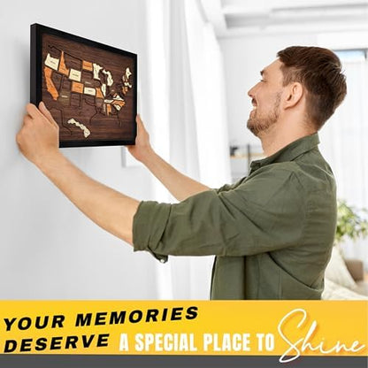 flinelife USA Travel Map, 13x11, Wooden USA Map Puzzle, Perfect For