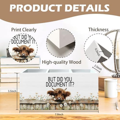 DILSJ Funny Highland Cow Office Pen Pencil Holder Organizer for Desk