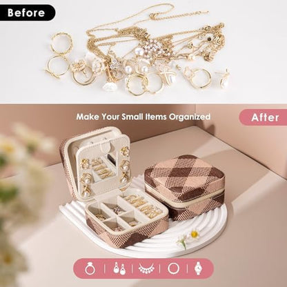 Geometric Diamond Jewelry Box, Argyle Classic Retro Jewelry Travel