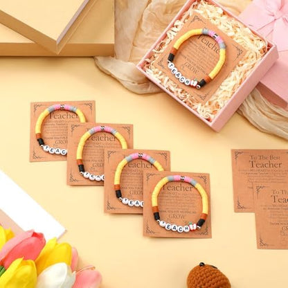 Landical 20 Set End of Year Teacher Gifts Pencil Bracelets