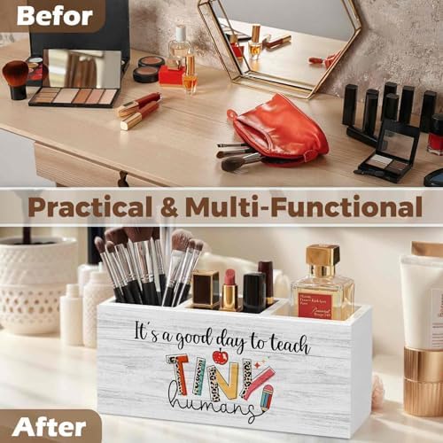 Teacher Pencil Pen Holder for Desk Organizer, Teacher Appreciation