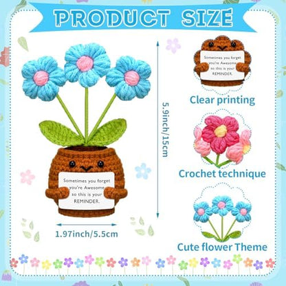Wavwavw 3 Pcs Thank You Gifts Crochet Flower Employees Appreciation