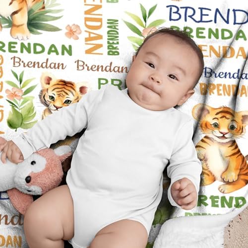 Aniruddha Custom Tiger Name Baby Blanket,Personalized Baby Blanket for
