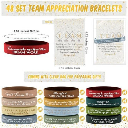 XunYee 48 Sets Employee Appreciation Motivational Bracelets, Joyous