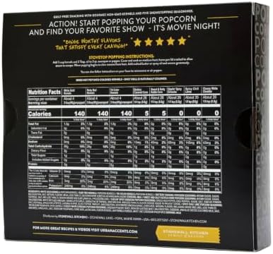 Urban Accents Movie Night Popcorn Gift Set, 3 Varieties & 5 Seasonings